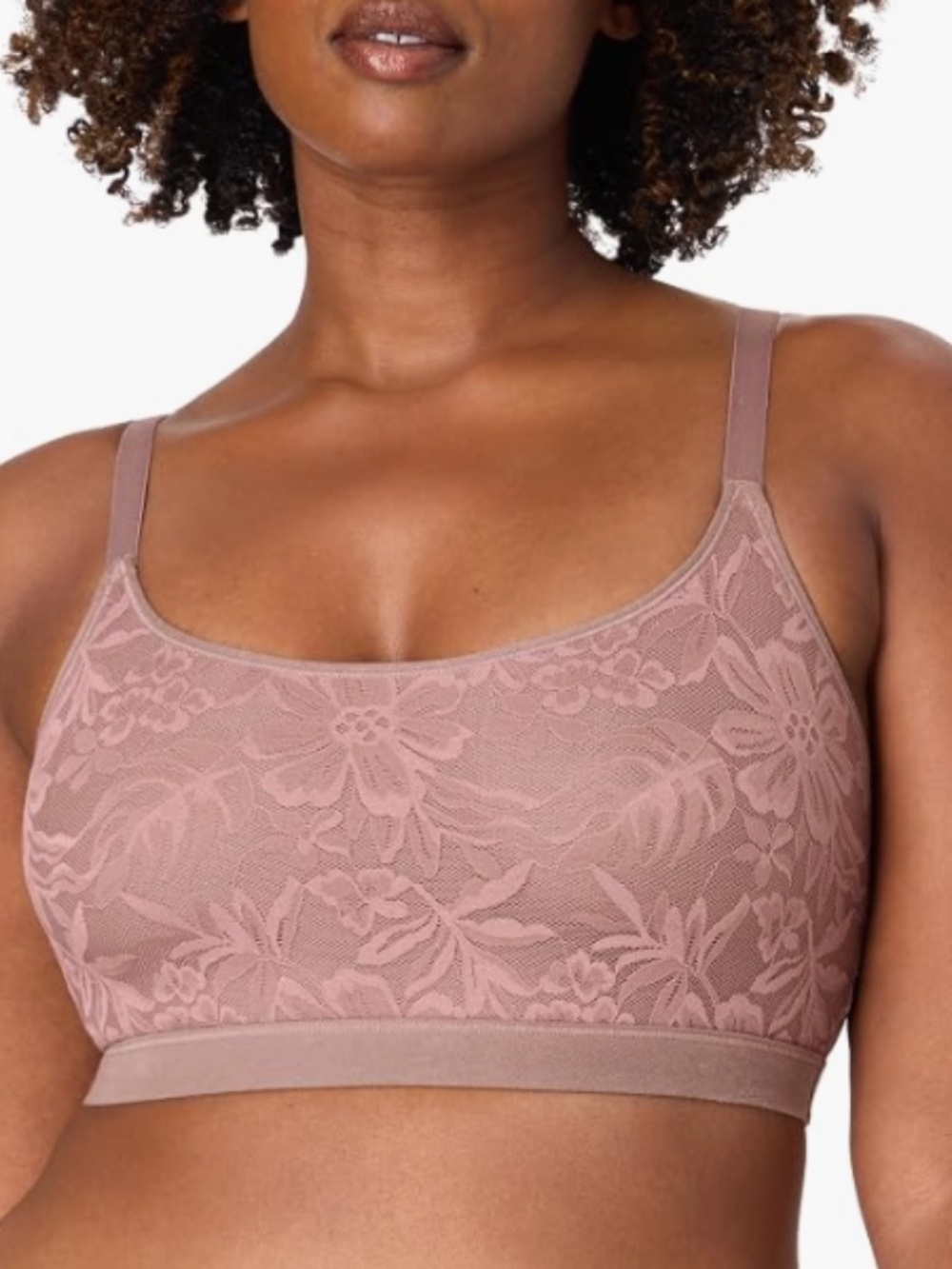 Bali Women's Breathe Cotton Modal Bralette Mocha Velvet Size L 12199